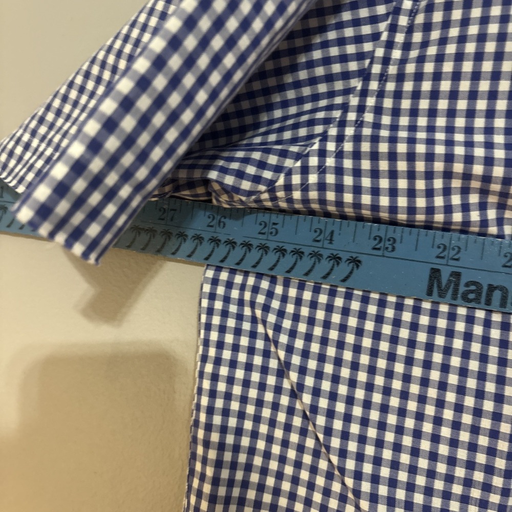 Mens Brooks Brothers Shirt Blue Gingham Plaid Check 346 Cotton XL Button Down - Picture 8 of 9